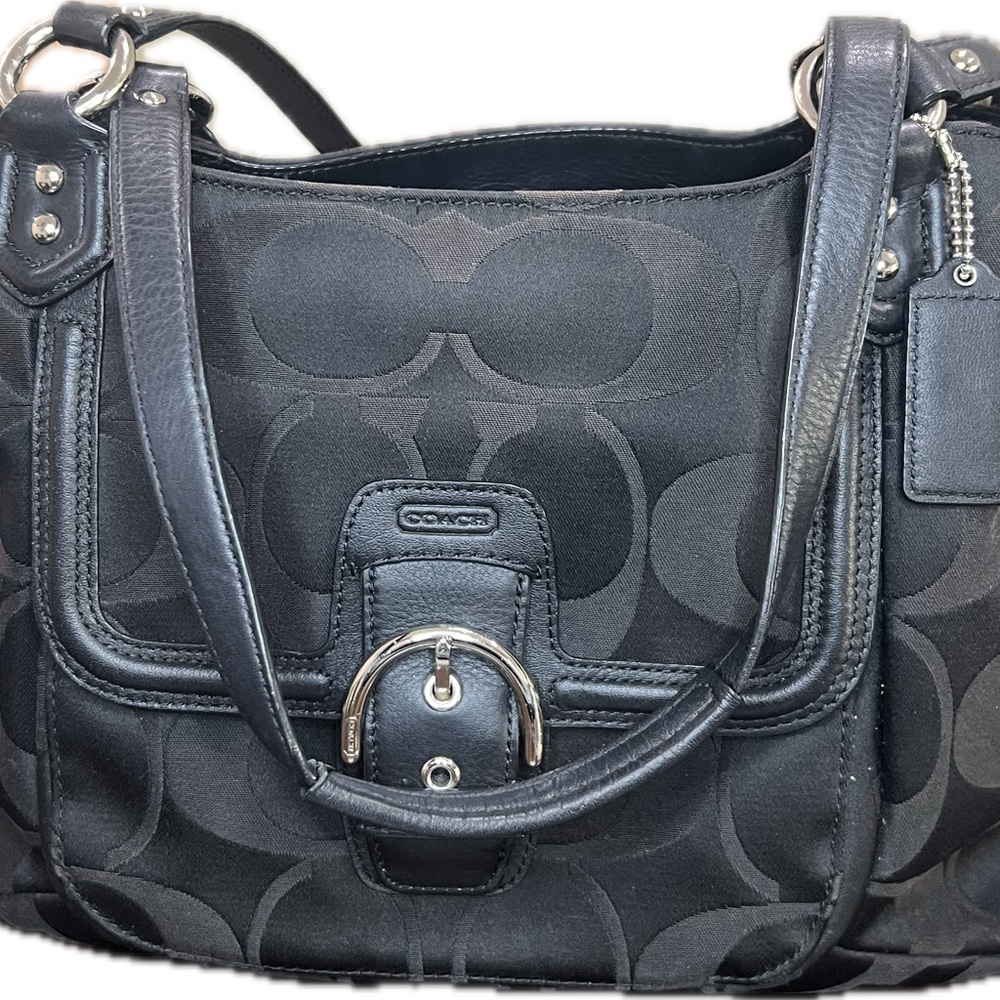 Coach Black Monogram Shoulder Bag